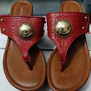 TOMMY Hilfiger Red Thong Wedges